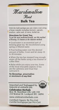 Thumbnail for Celebration Herbals Organic Marshmallow Root Bulk Tea Caffeine Free -- 1.76 oz