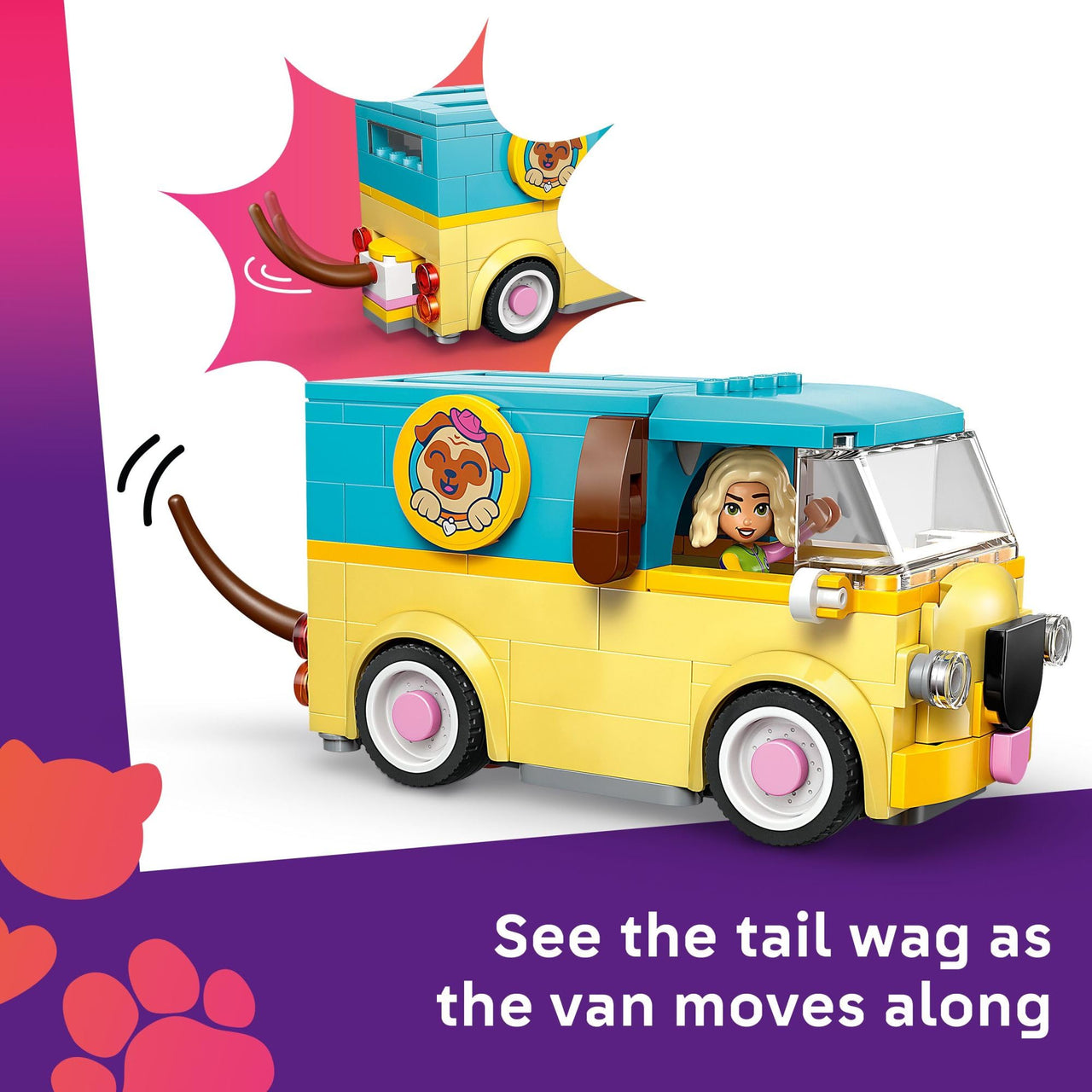 LEGO Friends Pet Accessories Van Building Toy for Girls & Boys - Pretend Play Set for Kids, Ages 6+ - W/Nova & Aliya Minidolls, 3 Pet Figures, & Accessories - Gift Idea for Birthdays - 42678