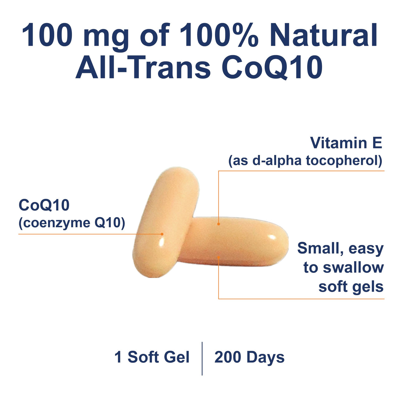 Carlson - Co-Q10, Co-Enzyme Q10, 100 mg, Energy Production & Heart Function, 200 Softgels