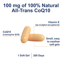 Thumbnail for Carlson - Co-Q10, Co-Enzyme Q10, 100 mg, Energy Production & Heart Function, 200 Softgels