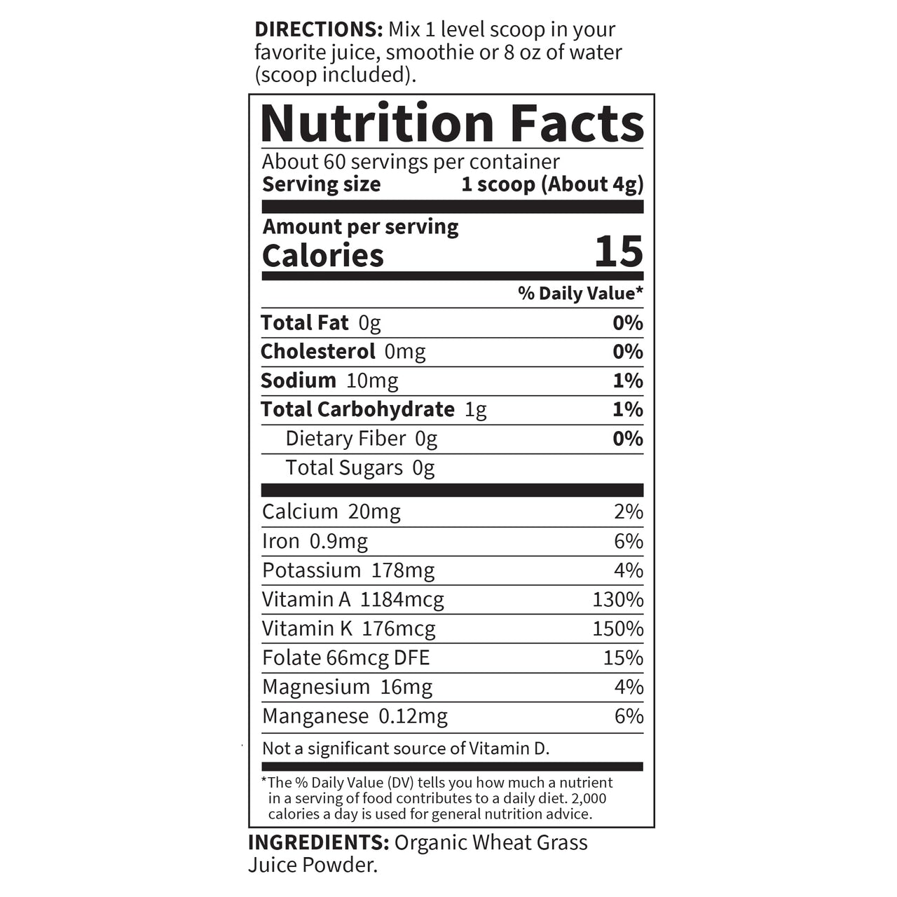 Garden of Life Raw Organic Perfect Food 100% Organic USA Wheat Grass Juice - Juiced Green Superfood Greens Powder, 60 Servings - Stevia-Free, Non-GMO, Vegan, Gluten Free Whole Food Dietary Supplement