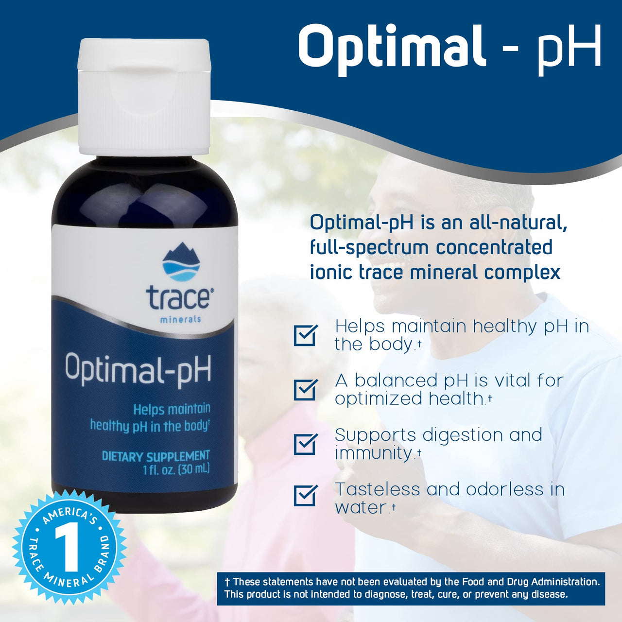 Trace Minerals Optimal-pH - Concentrated Ionic Mineral Supplement for Digestive & Immune Health - Digestion & pH Support Supplement with Magnesium & Boron - 1 fl oz (About 120 Servings)