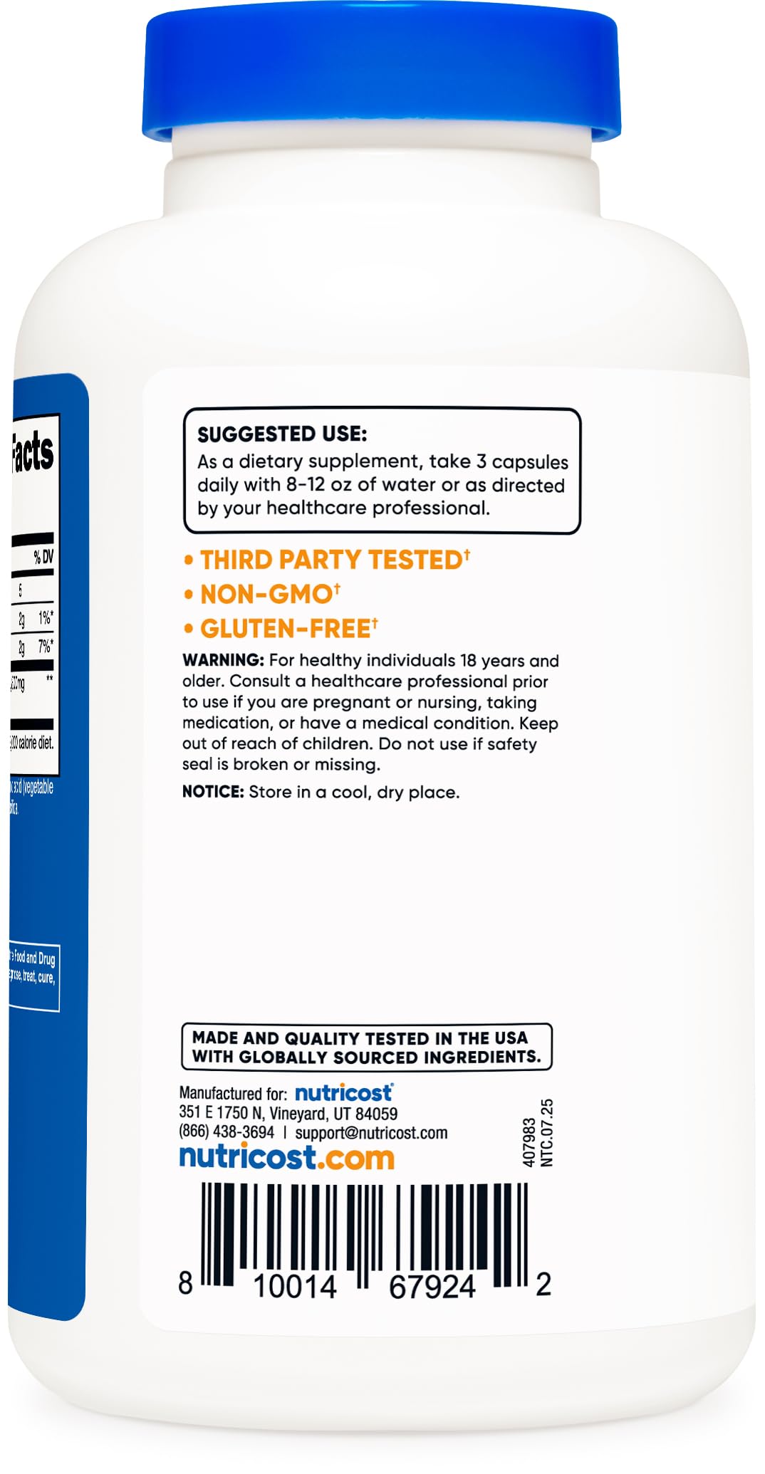Nutricost Glucomannan 1,800mg Per Serving, 180 Capsules - Natural Fiber Source, Non-GMO, Gluten Free