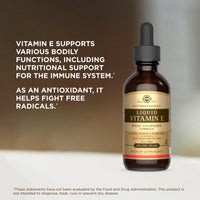 Thumbnail for Solgar Liquid Vitamin E (with Dropper), 2 fl. oz. - Antioxidant, Skin & Immune Support, Overall Health - Natural, Liquid Vitamin E - Non-GMO, Vegan, Gluten Free, Dairy Free, Kosher - 118 Servings