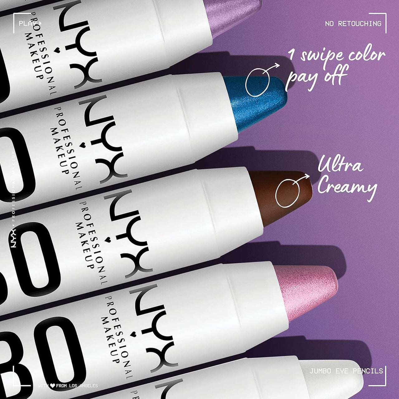 NYX PROFESSIONAL MAKEUP Jumbo Eye Pencil, Blendable Eyeshadow Stick & Eyeliner Pencil - Eggplant (Violet)