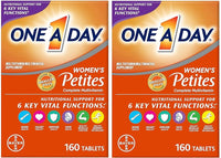 Thumbnail for ONE A DAY Women’s Petites Multivitamin,Supplement with Vitamin A, C, D, E and Zinc for Immune Health Support, B Vitamins, Biotin, Folate (as folic Acid) & More,Tablet, 160 Count (Pack of 2)