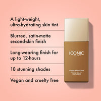 Thumbnail for ICONIC LONDON Super Smoother Blurring Skin Tint | Light to Medium Coverage, Hydrating, Ultra-Lightweight Tinted Moisturizer, Cruelty-Free, Vegan Makeup (Warm Deep) 1.01 Fl oz