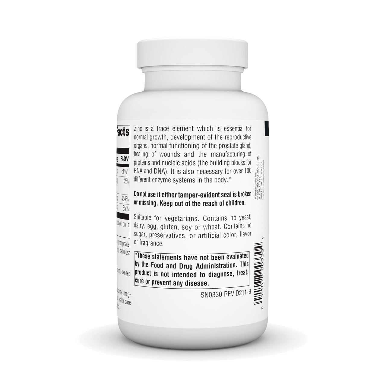 Source Naturals Zinc, Amino Acid Chelate - Dietary Supplement - 50 mg - 250 Tablets