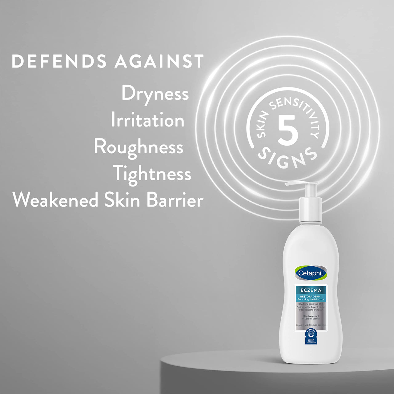 CETAPHIL RESTORADERM Soothing Moisturizer, For Eczema Prone Skin, 10 fl oz, For Dry, Itchy, Irritated Skin, 24Hr Hydration, No Added Fragrance