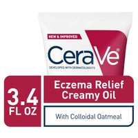 Thumbnail for CeraVe Eczema Relief Creamy Body Oil, Eczema Calming Cream With Colloidal Oatmeal & Safflower Oil For Dry Skin & Itchy Skin Relief, Steroid Free & Paraben Free, 3.4 Ounce