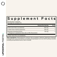 Thumbnail for Codeage Liposomal Fisetin Supplement - Fisetin 500 mg - Resveratrol from Japanese Knotweed Extract Polyphenol, Luteolin Sophora Japonica Flavonoid, Liposomal Delivery - Vegan, Non-GMO - 60 Capsules