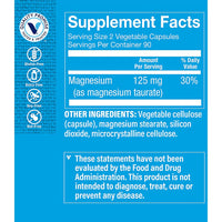 Thumbnail for The Vitamin Shoppe Magnesium Taurate 125mg - Heart Health & Muscle Relaxation | Energy Production | 180 Veggie Caps | Cardiovascular