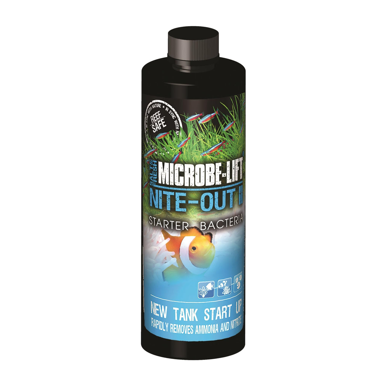 MICROBE-LIFT Nite-Out II Aquarium Bacteria for Start-up, Instantly Cycle Aquariums, Add Fish on Day 1, Rapid Ammonia and Nitrite Reducer for Freshwater & Saltwater Fish Tank, 4 Ounces (NITEH04)