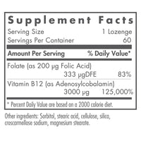 Thumbnail for Nutricology B12 Adenosylcobalamin Supplement - with Folic Acid, Vitamin B12 3000 mcg, Folate, Pure B12, Vegetarian Lozenges - 60 Count