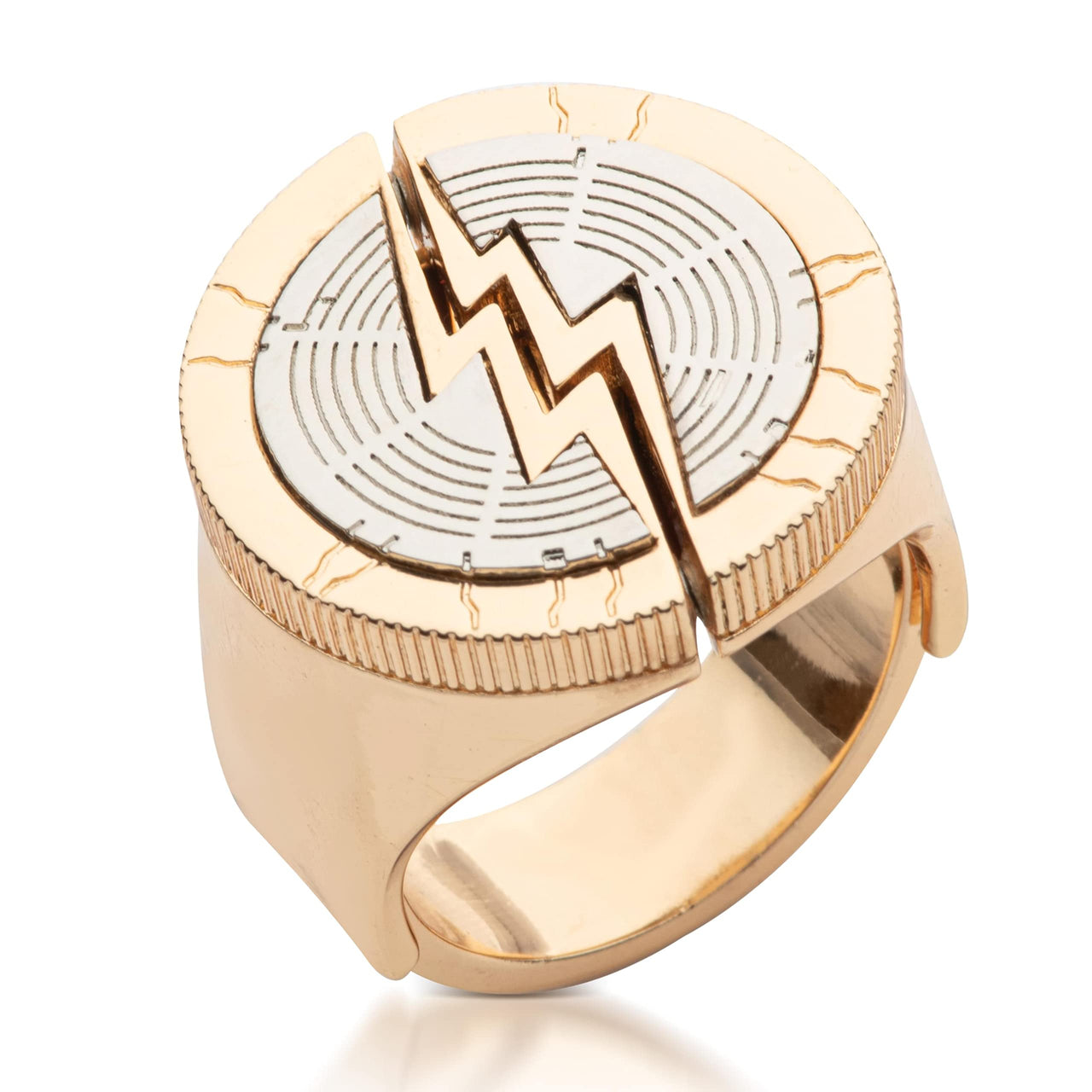 SalesOne DC The Flash Movie Costume Ring Brass Prop Replica With Slide-Opening Function, Size 10 | Superhero Cosplay, Jewelry Accessories | Officially Licensed Collectible