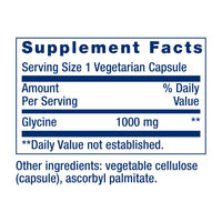 Thumbnail for Life Extension Glycine, 1000 mg, Amino Acid That Promotes Healthy Sleep, Gluten-Free, Non-GMO, Vegetarian, 100 Capsules