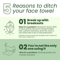Thumbnail for Clean Skin Club Bamboo Viscose Clean Towels XL™, 100% USDA Biobased Face Towel, Disposable Face Towelette, Makeup Remover Dry Wipes, Ultra Soft, 50 Ct, 1 Pack