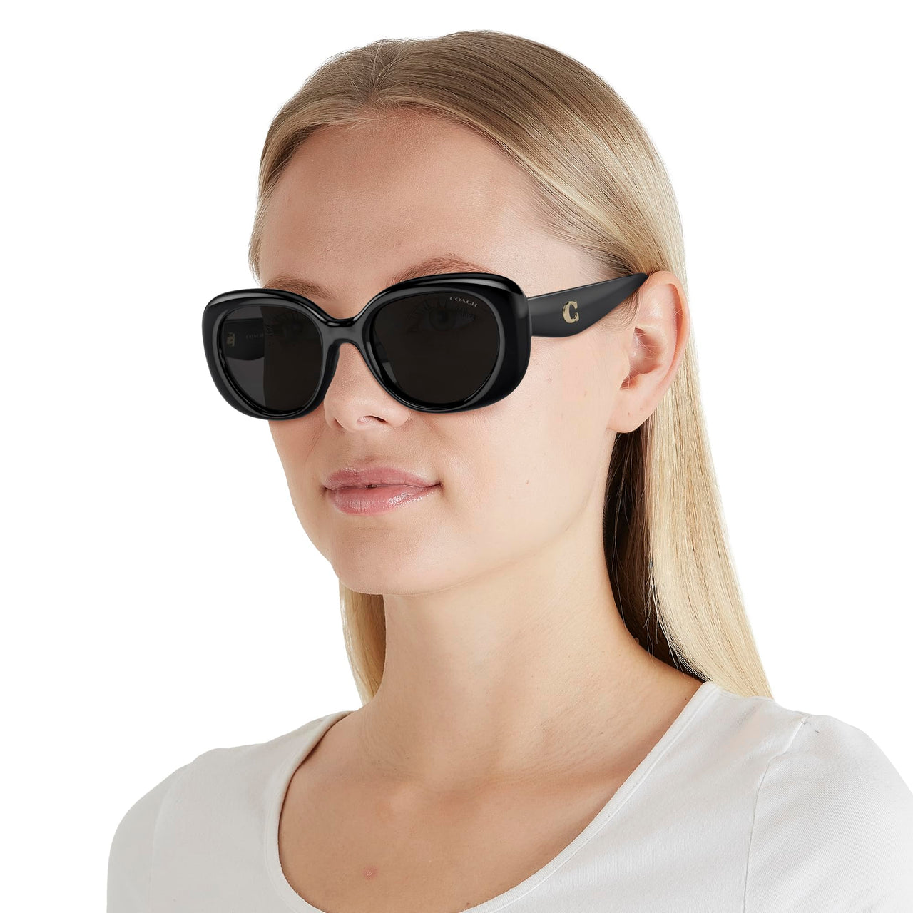 COACH Sunglasses HC 8391 U 500287 Cr609 Black Grey Solid
