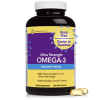 Thumbnail for InnovixLabs Ultra Strength Omega 3 Fish Oil Supplements - Enteric Coated Burpless Fish Oil - IFOS Certified Omega 3 Fatty Acid Supplements - 200 Omega 3 Supplement Pills