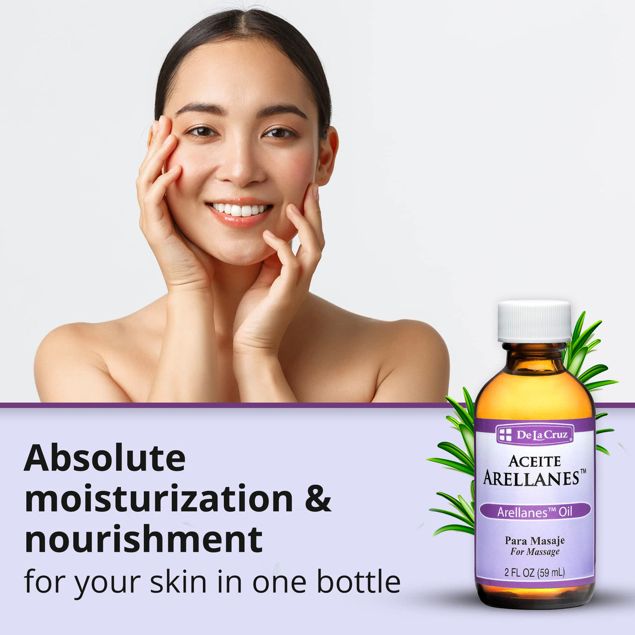De La Cruz - Arellanes Oil Blend - Massage Oil - Moisturizing Body Oil with Rosemary - 2 fl OZ (6 Bottles)