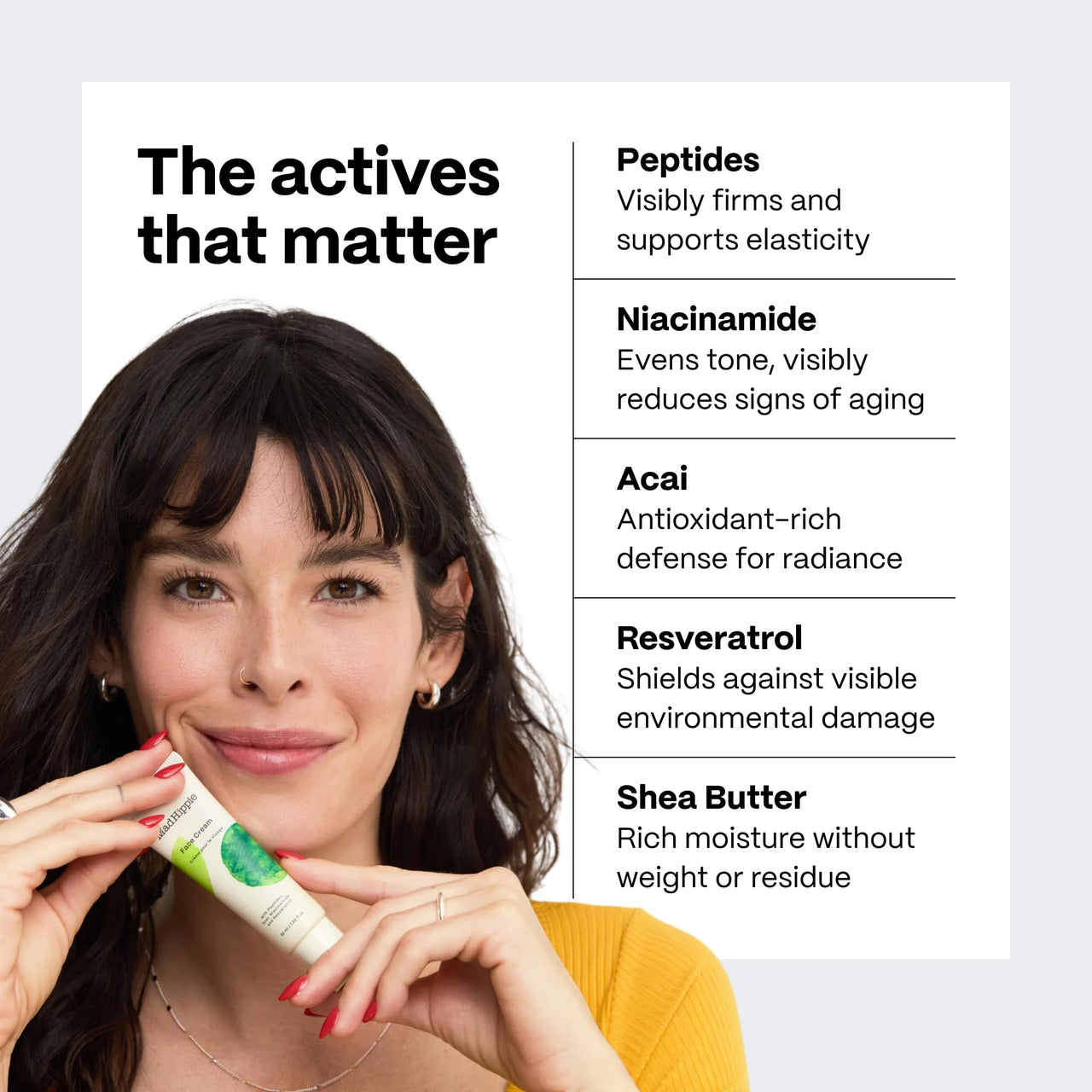 Mad Hippie Face Cream – Age-Defying Face Moisturizer & Skin Tightening Cream with Niacinamide, Advanced Peptides & Argan Oil (1.02 Oz)