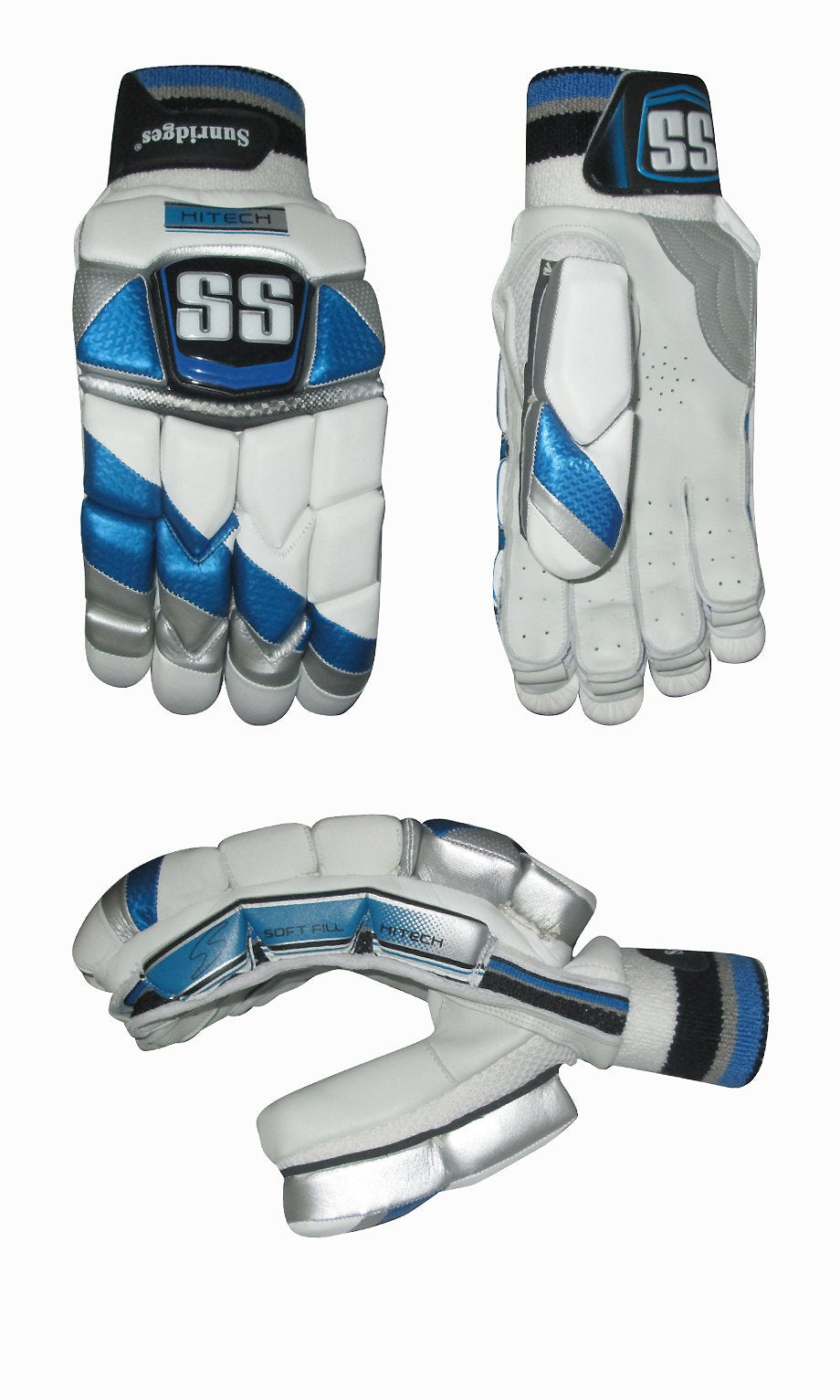 SS Cricket Batting Gloves HI TECH by Sunridges (Men Right Handed, HI TECH)