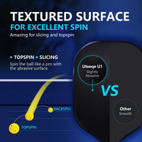 Thumbnail for Uteeqe Pickleball Paddles Set of 2, Graphite, Thermoformed One-Mold, Semi-Textured for Extra Grit & Spin, Lightweight, USAPA Approved, Non-Slip, 4.25-Inch Grip, 4 Outdoor Balls & Carry Bag