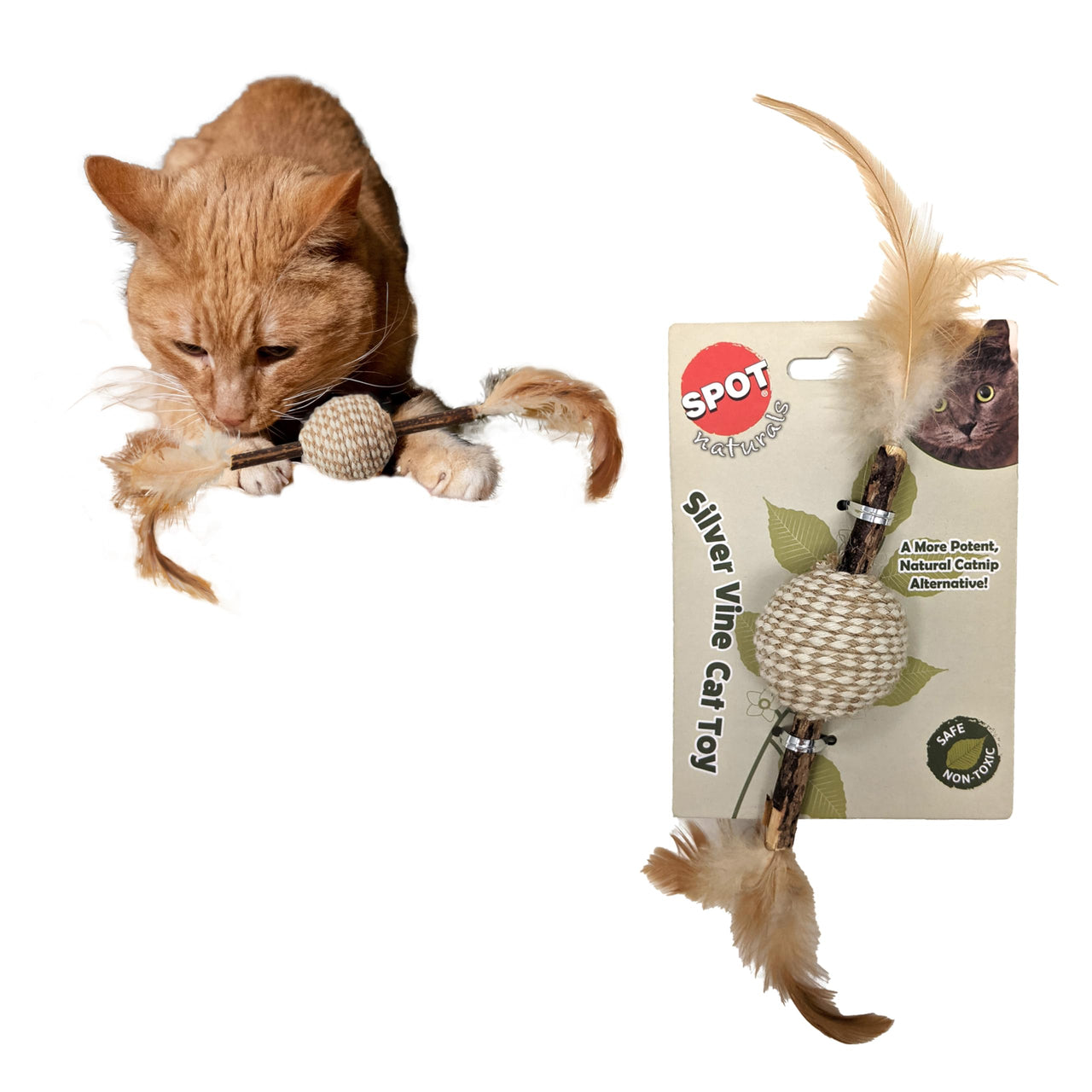 SPOT Naturals Silver Vine Cat Toy – Natural Interactive Enrichment for Cats, Stimulates Play and Reduces Stress, Durable and Safe, Perfect for Indoor Cats and Kittens, Assorted Styles, 1 Piece