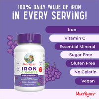 Thumbnail for MaryRuth's Iron Gummies for 14+ with Vitamin C for Absorption | Sugar Free | Gummy Iron Supplement + VIT C | Energy Metabolism | Cellular Health | Immune Support | Vegan | Non-GMO | 60 Count