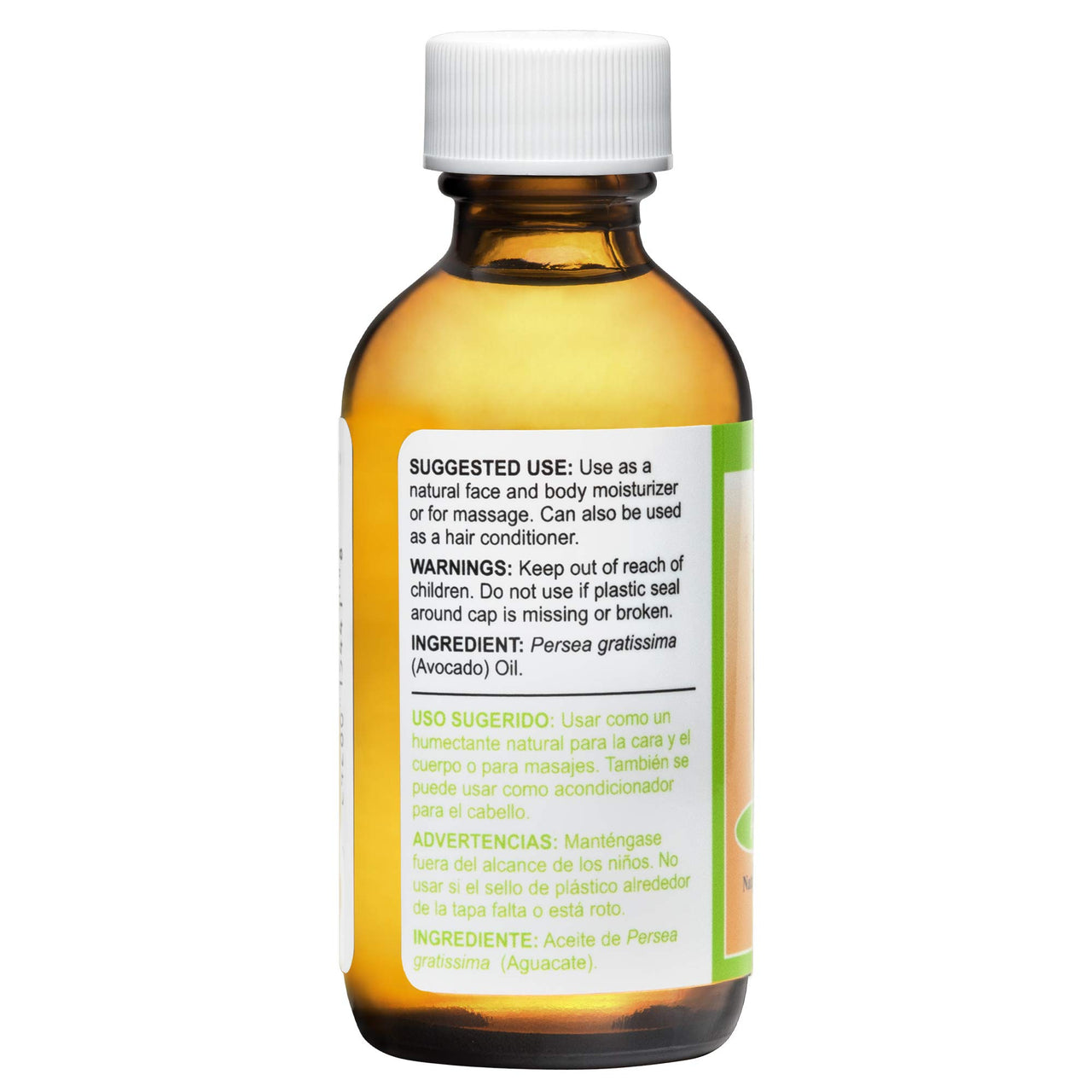 De La Cruz Avocado Oil - Expeller Pressed Pure 100% Avocado Oil for Hair and Body - Lightweight Body Oil for Dry Skin - 2 FL. OZ. (6 Bottles)