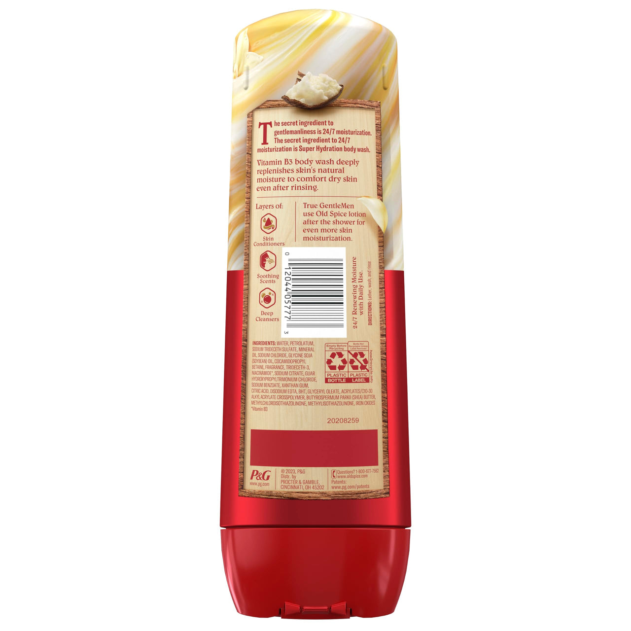 Old Spice Body Wash GentleMan’s Super Hydration for Men, 24/7 Renewing Moisture, Gentle on Skin with Skin Conditioners, Vanilla + Shea Butter Scent, 20 oz