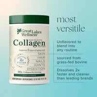 Thumbnail for Great Lakes Wellness Collagen Peptides Powder – Supports Skin, Hair, Nails, Joints & Digestion – Hydrolyzed, Quick Dissolve, Non-GMO, Keto & Kosher – Pure Collagen Protein (10 oz, 14 Servings)