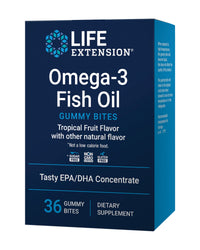 Thumbnail for Life Extension Omega-3 Fish Oil Gummy Bites, EPA DHA Fatty acids, High-dose EPA DHA Support in a Delicious chewable Form, Non-GMO, Gluten Free, 36 Gummy Bites
