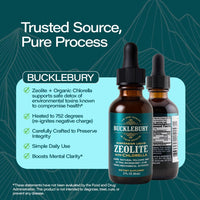 Thumbnail for BUCKLEBURY Zeolite Liquid Suspension w/Chlorella - Detox Support, Immune System and Digestive Tract Health Support for Kids and Adults (60 Servings)