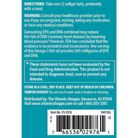 Thumbnail for The Vitamin Shoppe Omega 3 Fish Oil 1000MG EPA DHA - Heart Health, Brain Function & Joint Support, Molecularly Distilled (120 Softgels)