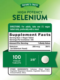 Thumbnail for Nature's Truth Selenium 200 mcg Supplement | Essential Mineral High Potency Tablets | Vegan, Non-GMO & Gluten Free