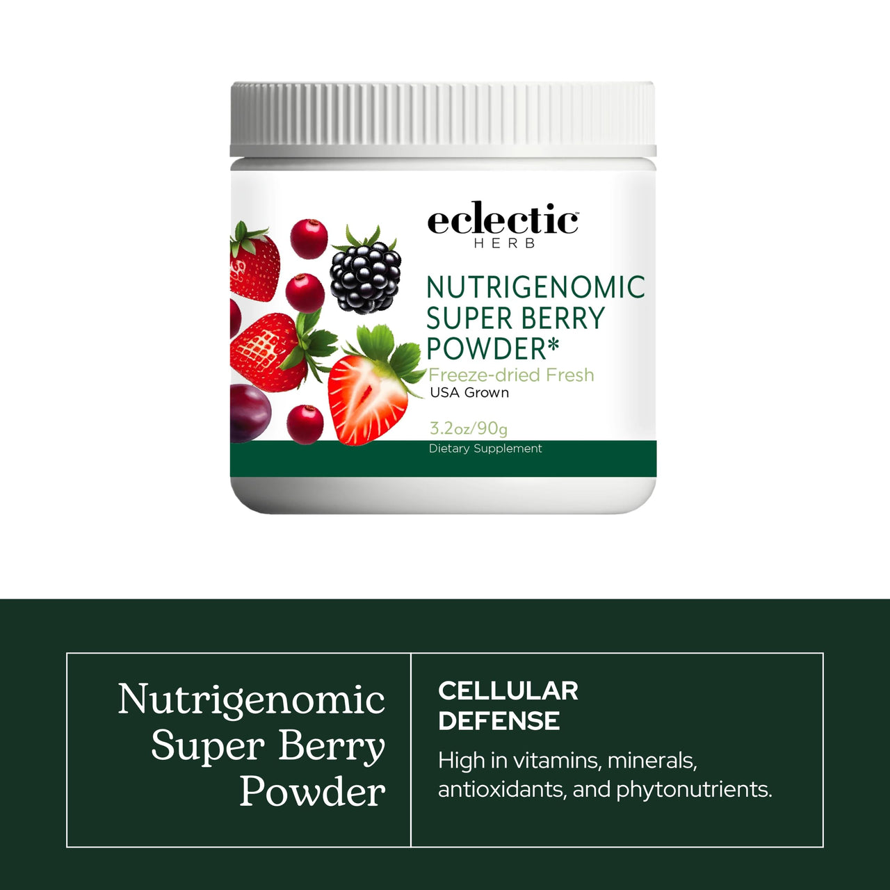 Eclectic Herb - Nutrigenomc Superberry Superfood Berry Supplement Powder | Nutritional Support | Antioxidant + Immune Support | Natural, Vegan, Non-GMO, Gluten Free (3.2 oz | 90 g)