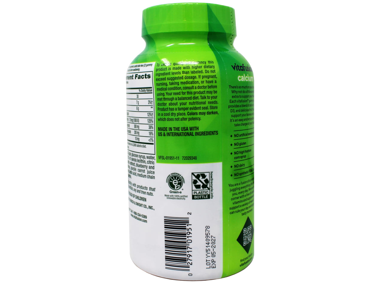 Vitafusion Calcium, Gummy JKHyWW Vitamins for Adults, 500 mg, 100 Count (Pack of 2)
