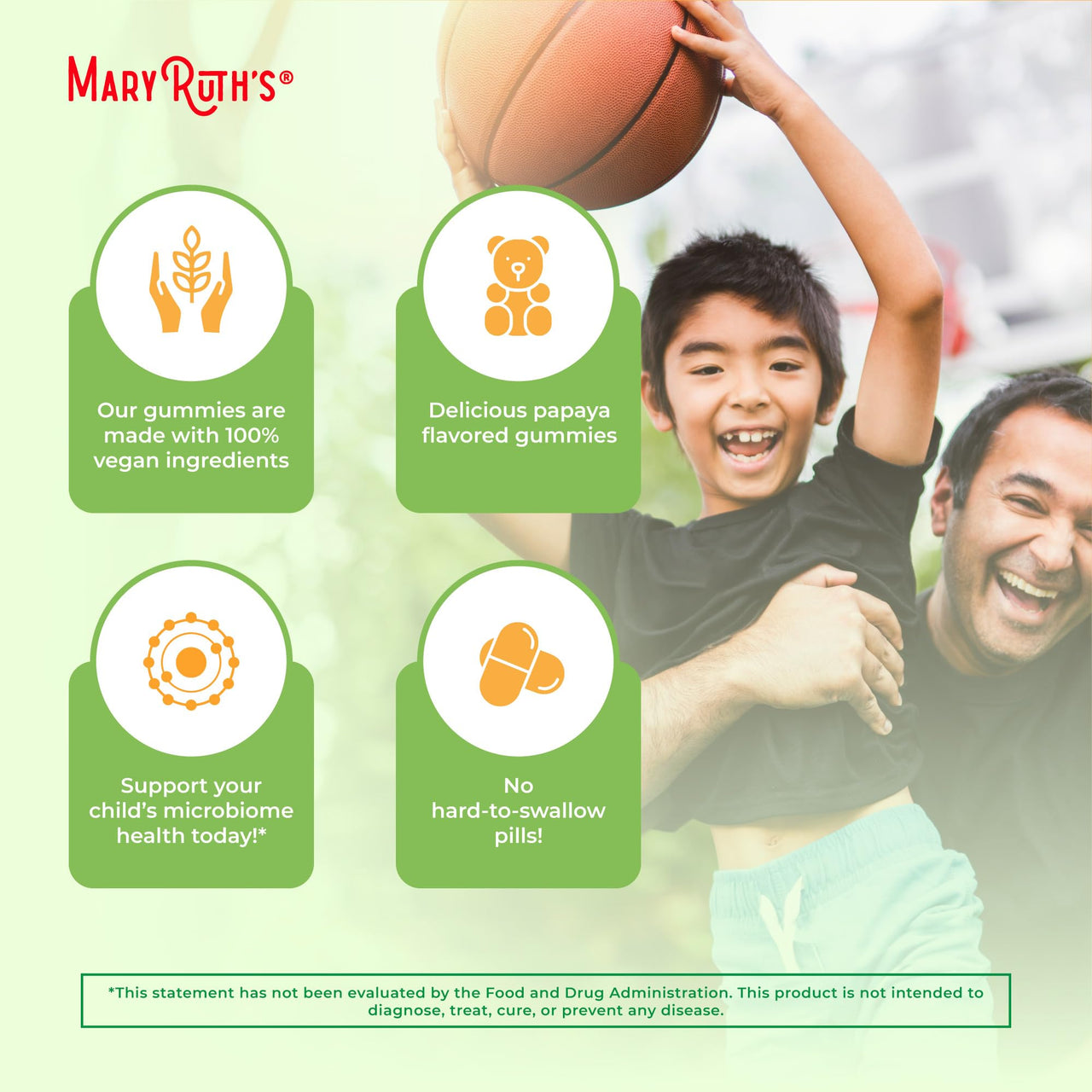 MaryRuth Organics Fiber Gummies for Kids | 2 Month Supply | Sugar Free | Soluble Fiber Supplement | Gut Health & Digestion Support | 3g Fiber per Gummy | Vegan | 60 Count