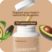 Thumbnail for Houston Enzymes – Lypazyme Lipase Digestive Enzymes for Women and Men –120 Capsules – 3 Enzyme Blend for Complete Breakdown of Triglyceride Fats, Enzyme for Digestion of High-Fat Meals & Fish Oil