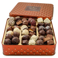 Thumbnail for Chocolate Gift Basket, Belgium Truffle Candy Food Arrangement Platter, Gourmet Snack Box, Fathers Day, Corporate Him and Her, Men Women Family Parties, Bonnie and Pop