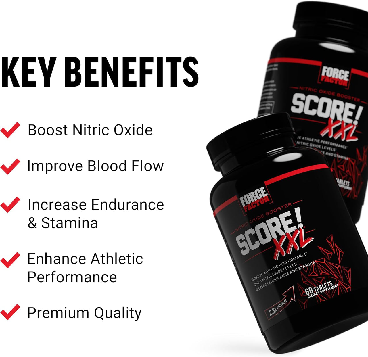 Force Factor Score! XXL Tablets For Men with L-Citrulline, Black Maca & Tribulus