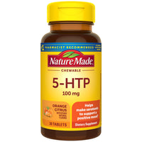 Thumbnail for Nature Made Chewable 5HTP 100mg, 5-HTP Mood Support Supplement, 30 5 HTP Chewable Tablets, 30 Day Supply
