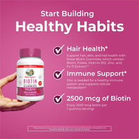 Thumbnail for MaryRuth Organics Biotin Gummies | Sugar Free | Vegan | Non-GMO | 2,500 mcg Biotin Supplement | Hair Skin and Nails Vitamins | Hair Growth Vitamins | Hair Growth Supplement | 60 Count