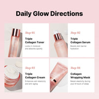 Thumbnail for medicube Glass Skin Collagen Trial Kit | Korean Skincare Set and Kit | Gifts for women | 4-Step Skincare Set for glowy skin | Travel Size