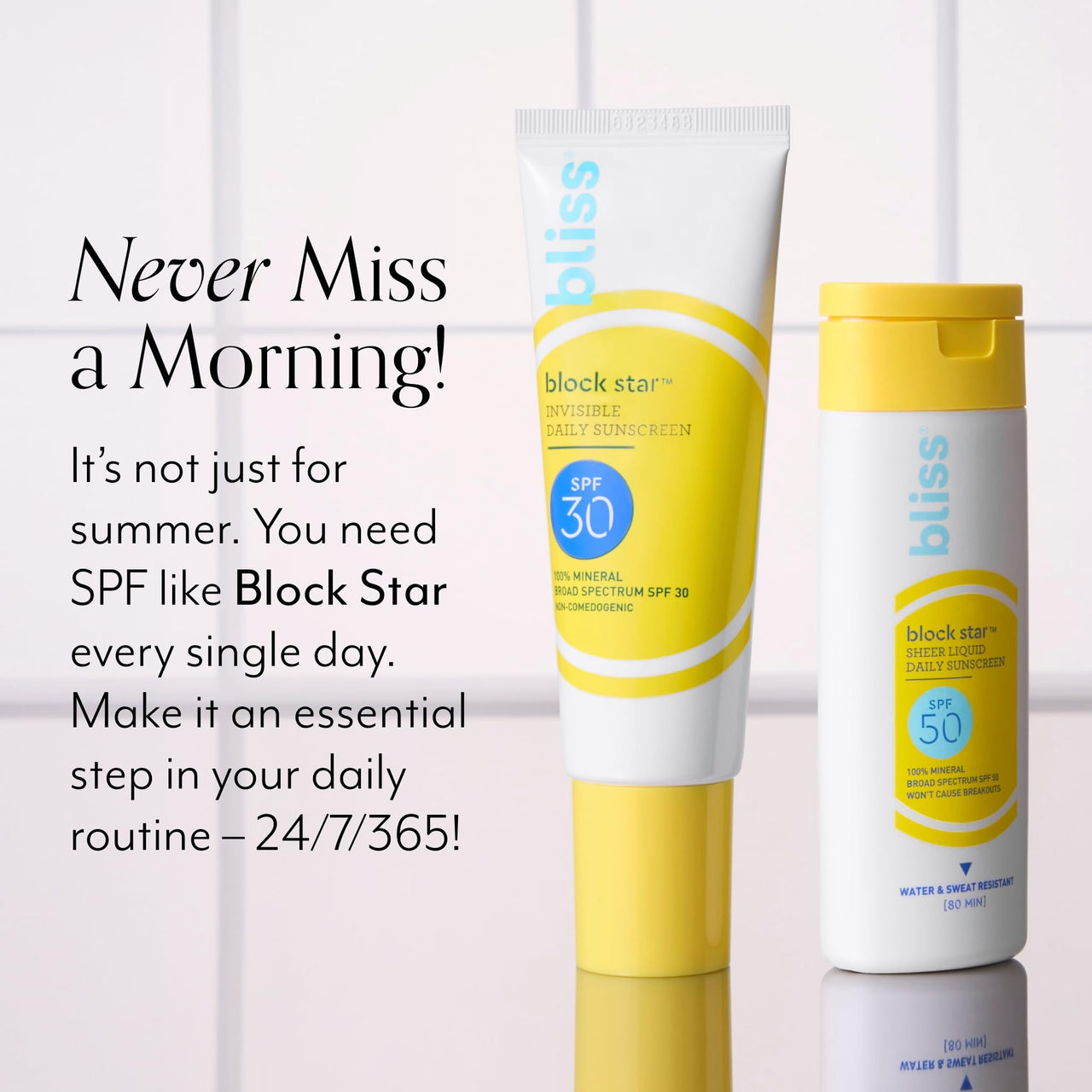 Bliss Block Star Non-Nano Zinc Oxide Mineral Liquid Sunscreen SPF 50 | Broad Spectrum UVA and UVB Sun Protection for Face and Body