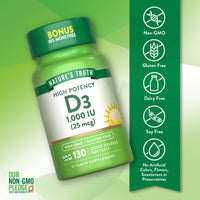 Thumbnail for Nature's Truth Vitamin D3 1000 IU Softgels | High Potency Formula | 25 mcg | Non-GMO & Gluten Free Supplement