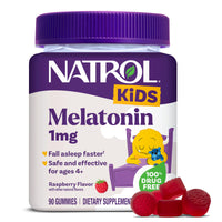 Thumbnail for Natrol Kids Melatonin 1mg, for Restful Sleep, 90 Raspberry-Flavored Gummies