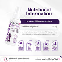 Thumbnail for BetterYou Magnesium Muscle Body Spray - Relaxing Topical Magnesium and Essential Oil Spray - Lavender and Chamomile - Promotes Better Sleep - 3.38 oz