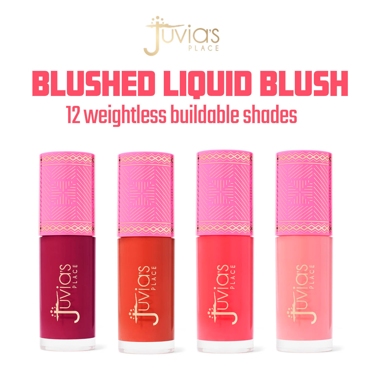Juvia's Place Blushed Liquid Blush SoftTulip - Dewy Tint Cheeks Makeup Glow Pigment Effortless Beauty Long Lasting Cosmetics Soft Creamy Natural Buildable All Skin Color Light Flawless Finish Blend